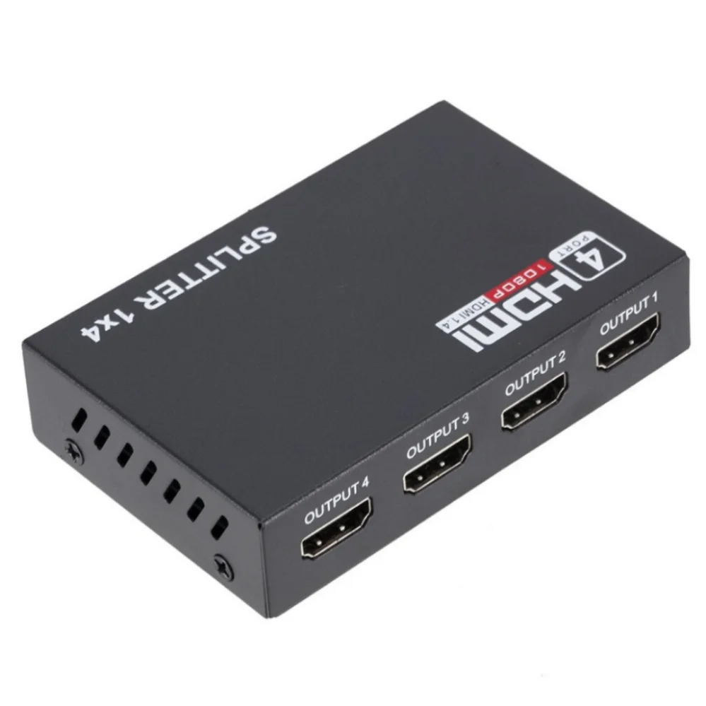 1x4 konwerter Splitter kompatybilny z HDMI 1 w 4 z HD 1.4 rozdzielacz wzmacniacz HDCP 1080P podwójny wyświetlacz dla DVD PS3 HDTV Xbox