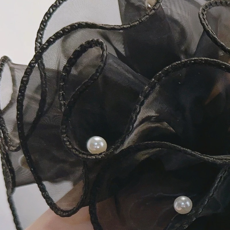 플로팅 슬리브 댄스 드레스 퍼포먼스 웨어 진주 손목 스트랩 핸드 플라워 볼룸 댄스 액세서리 왈츠 댄스