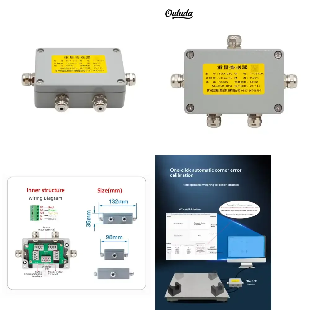 TDA-03C Ouluda RS485 Digital Weighing Transmitter Pressure Sensor Four-in-One-out Debugging Software Auto Angle Calibration