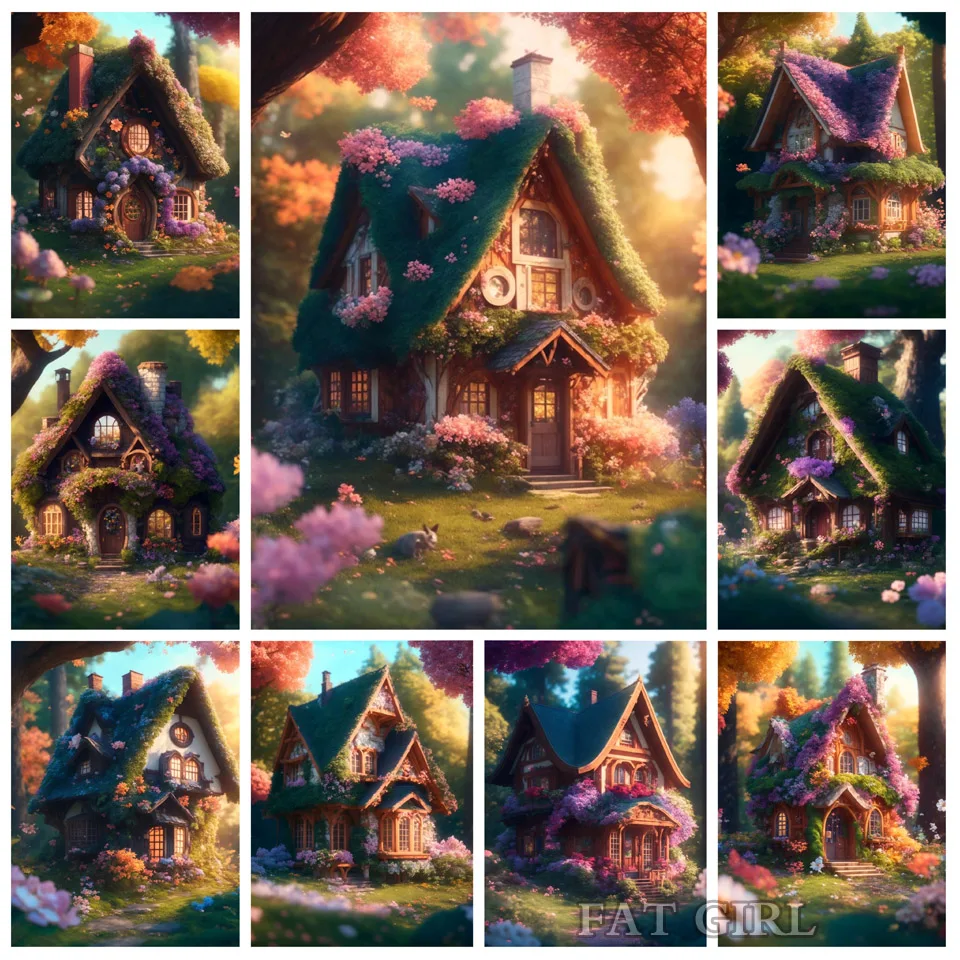 DIY Diamond Painting New product Forest Cabin 5d Diamond Embroidery Mosaic Cross Stitch House landscape Home Decoration