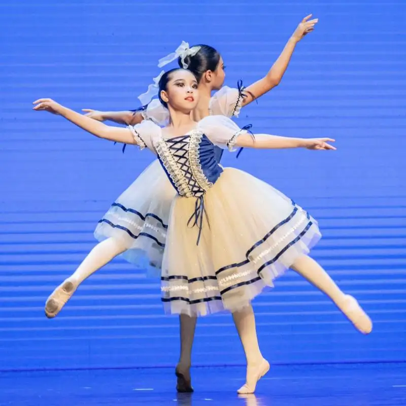 

Балетное платье Giselle для взрослых, профессиональное балетное туту, длинная балетная юбка для детей, одежда для выступлений, детское и женское платье балерины