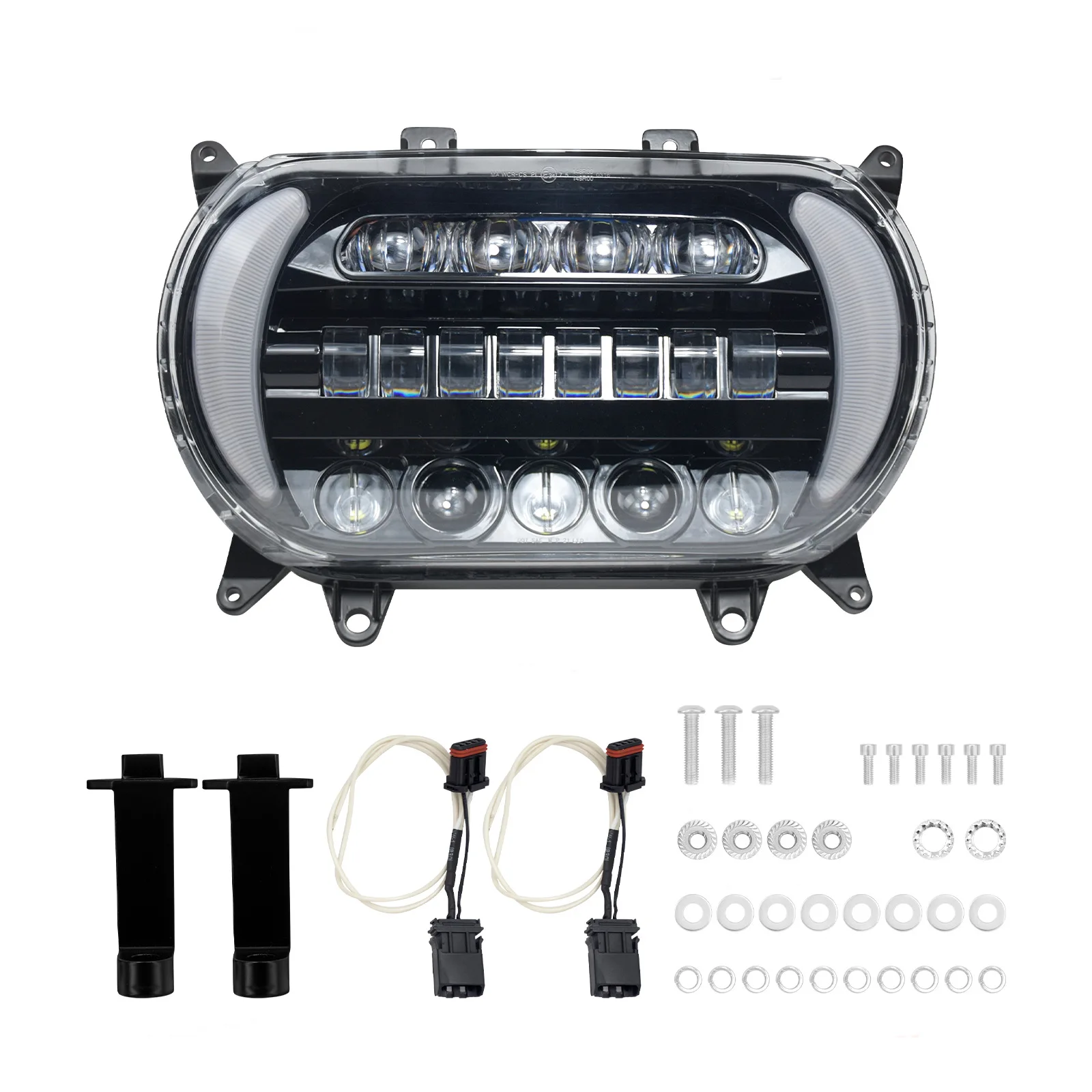 Motorcycle accessories are suitable for Harley 15-20 double lights road gliding modified LED headlights steering double