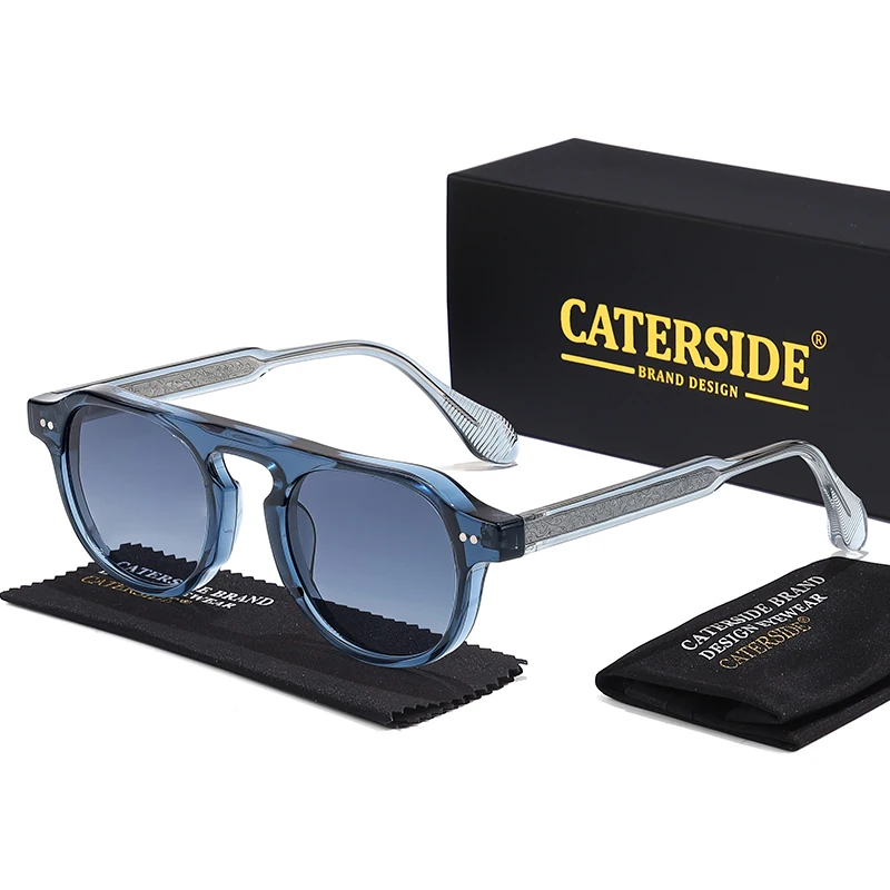 CATERSIDE Vintage Runde Sonnenbrille für Herren, Punk-Stil mit Einsatzbügeln, Sonnenbrille für Damen, Reisen, Party, Shopping, modische Brillen – Detail 8