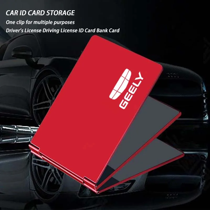 

Car Driver'S License Cover Metal Key Card ID Bag For GEELY Coolray Geometry C Emgrand EC8 EC7 EC718 Panda LC FC 2024 Accessories