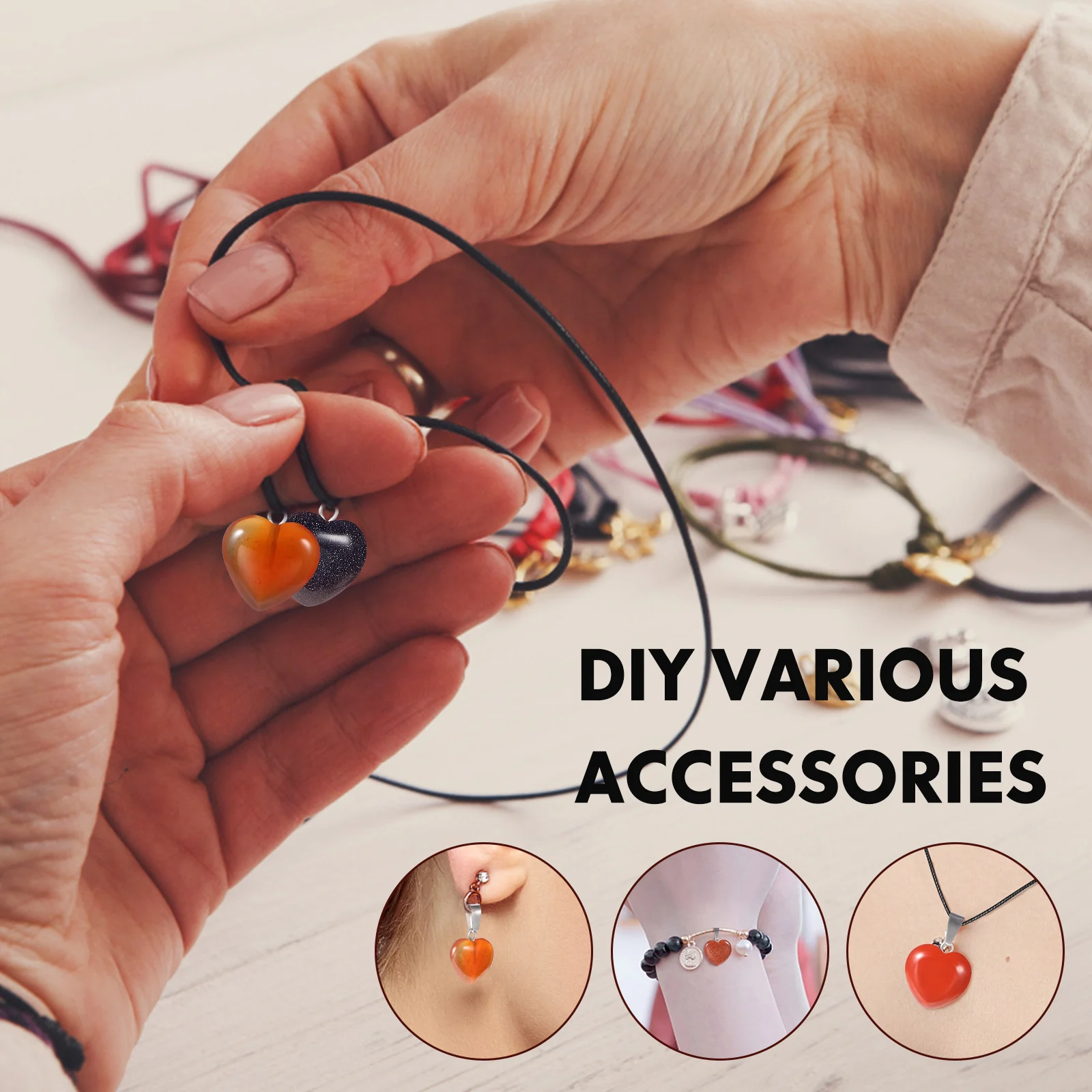

Heart Shaped Stone Pendants Jewelry Charms Diy Accessories For Necklace Bracelet Earring Crafts Ornaments Premium Decorative