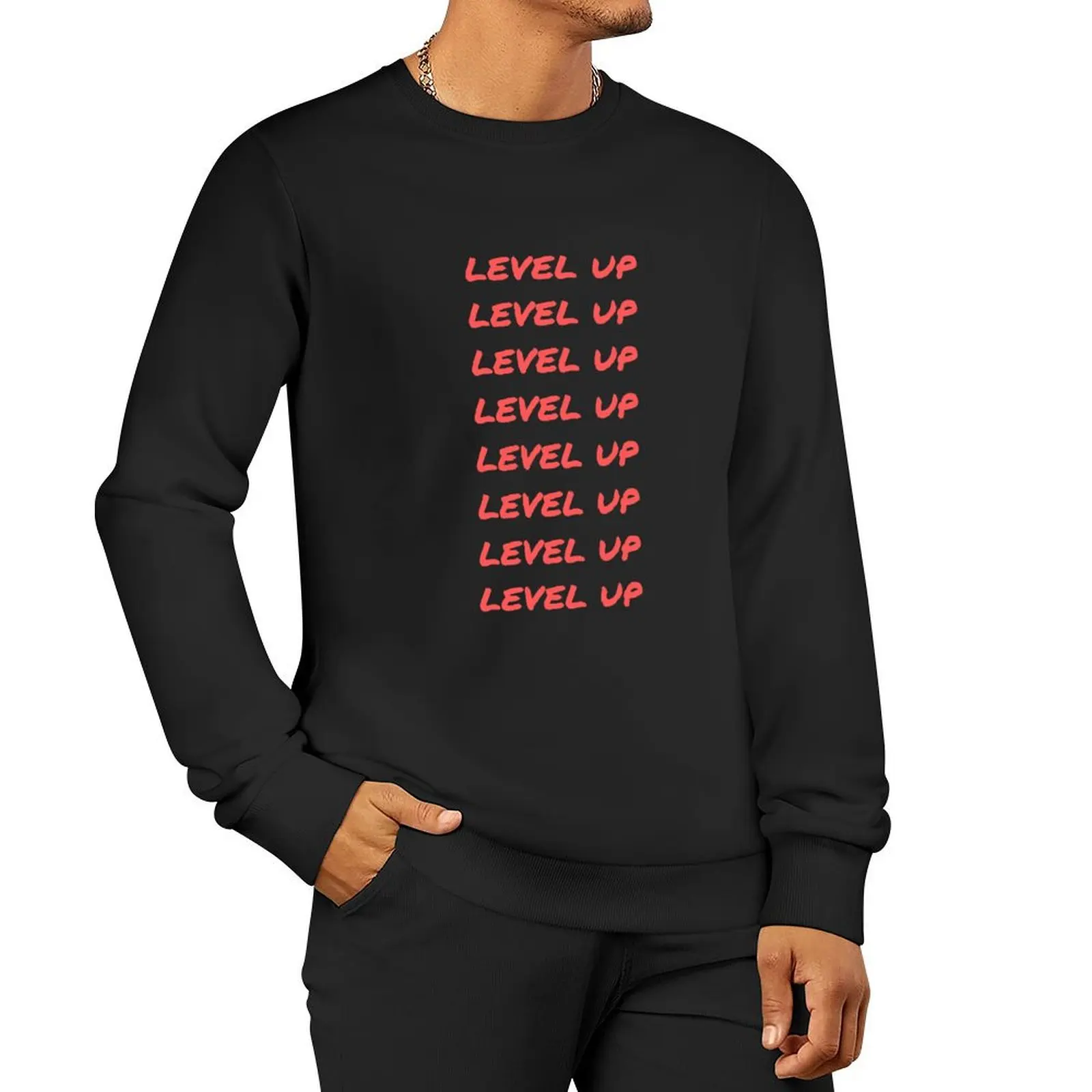 level up - Game Pullover Hoodie mens clothes tracksuit men's autumn clothes fashion men sweatshirts men