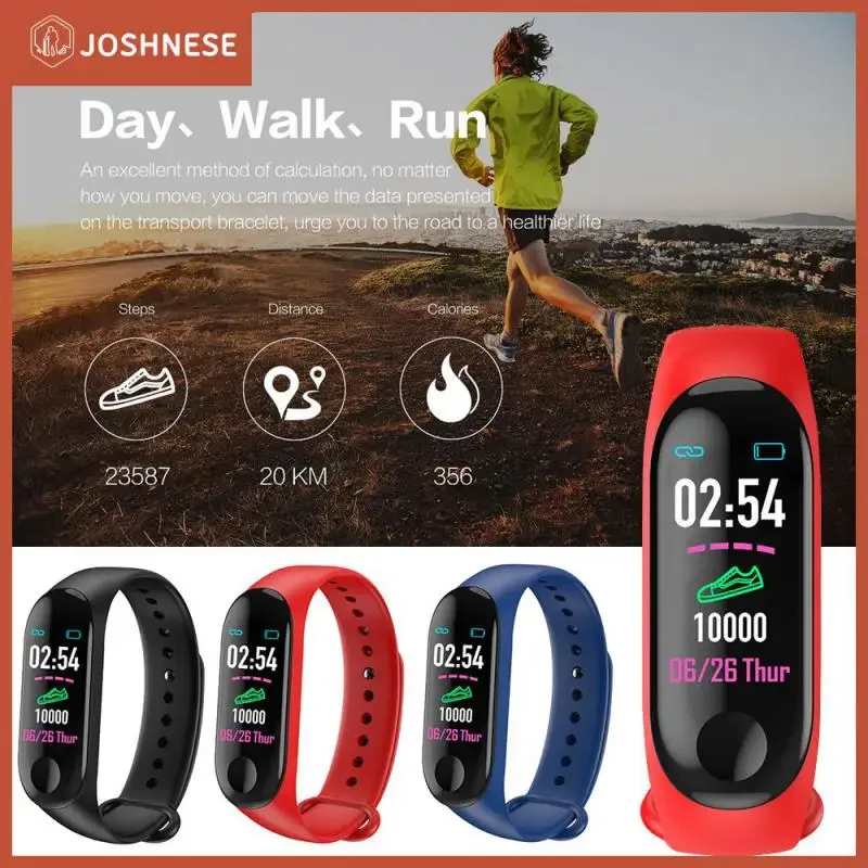 Podómetro inteligente para correr M3 Plus, Monitor de presión arterial, rastreador deportivo de ritmo cardíaco, pulsera inteligente, contador de pasos, podómetro resistente al agua