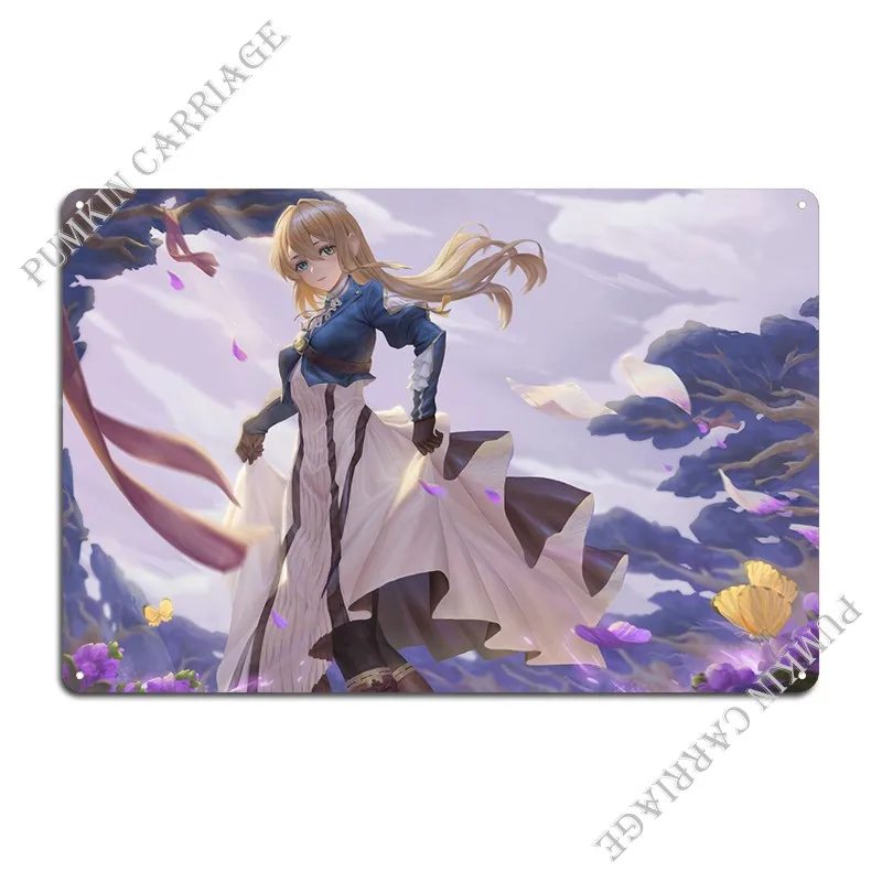 Violet Evergarden Metal Plaque Poster Wall Decor Cave Cinema Tin Sign Poster