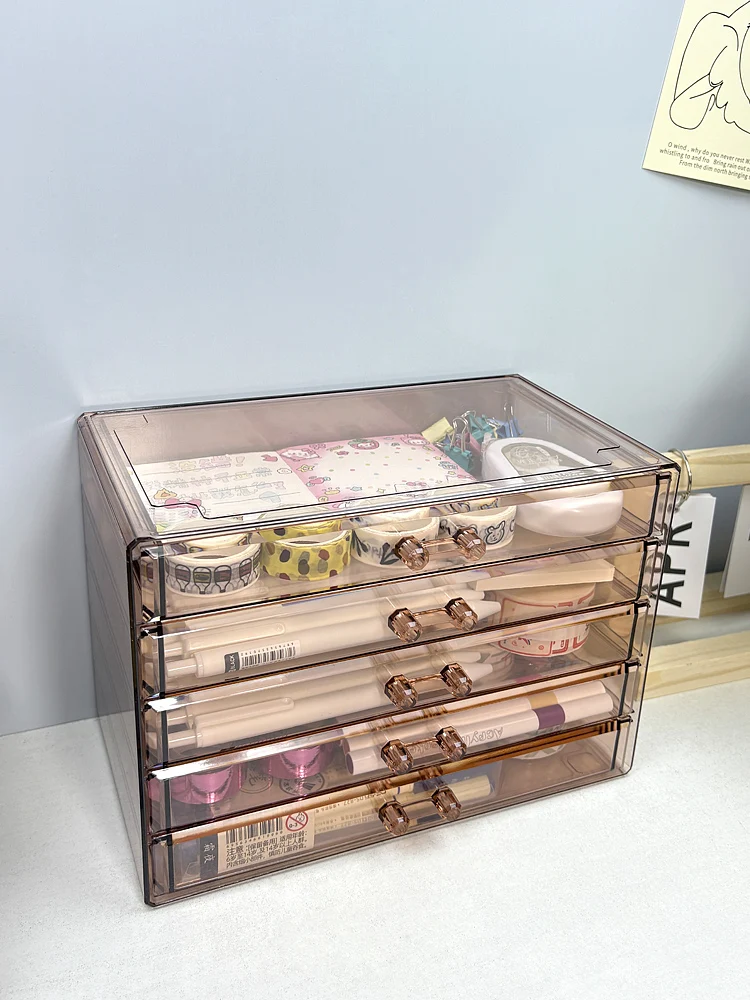 

Acrylic Desktop Organizer Box Transparent Large Capaci Stationery Storage Box Cosmetic Jewelry Arrangement Container Der...