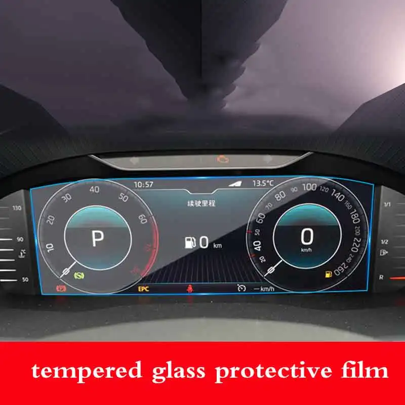 Dla Skoda Rapid 2021 10,25 cala deska rozdzielcza samochodu wyświetlacz LCD instrumentu szkło hartowane folia ochronna wewnętrzna folia odporna na zarysowania