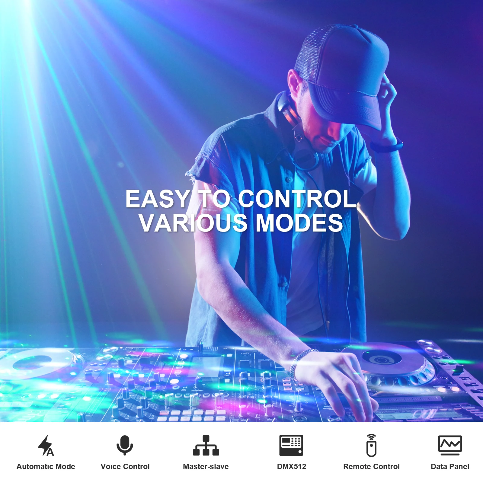 40W Multi-functional Stage Light LED Bee's Eye 5IN1 Effect Light DMX512 RGB Strobe Lamp Stage Light for DJ Disco Party Wedding