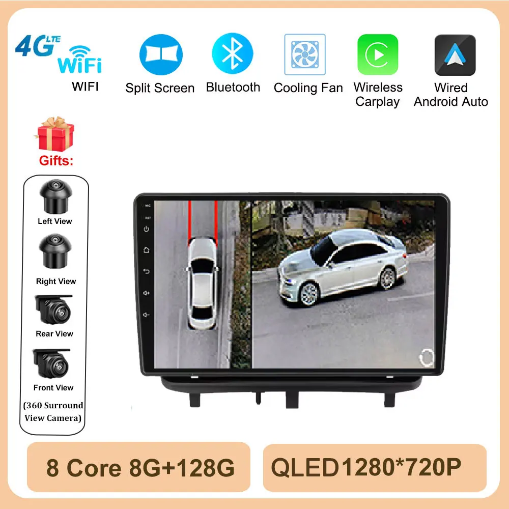4G Autoradio voor Opel Corsa D 2007-2012 Multimedia Video Player Android 14 Draadloze Carplay Qled Scherm DSP Stereo GPS Navi