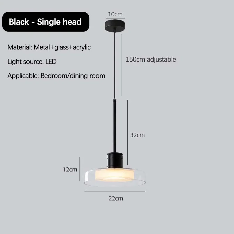 

SANDYHA Modern LED Pendant Light with Ring Glass Lampshade Ideal for Living Room and Dining Table Stylish Home Lighting Fixtures