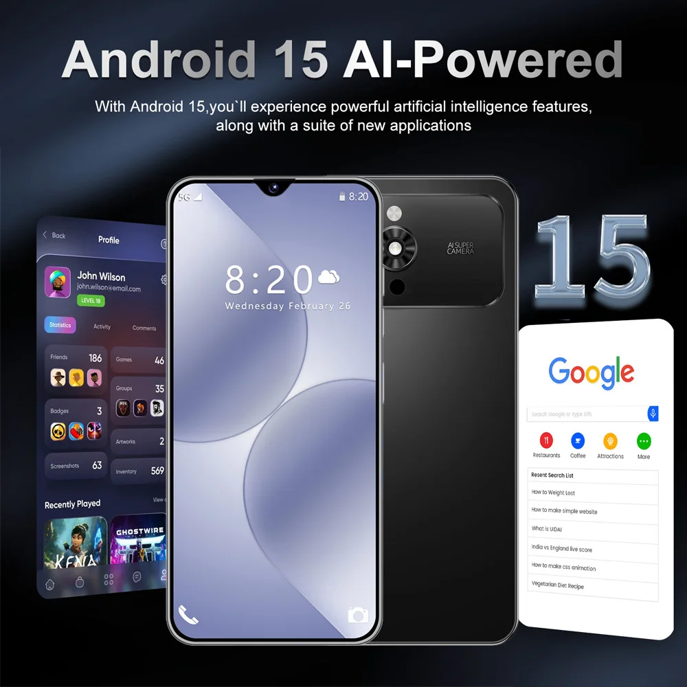 K-Touch Hot 17 Pro Max Android 15 Smartphone 5G Dual SIM Cell Phone 8000mAh Mobile Phones 22GB+2TB Global Version 16MP+48MP Cellphones