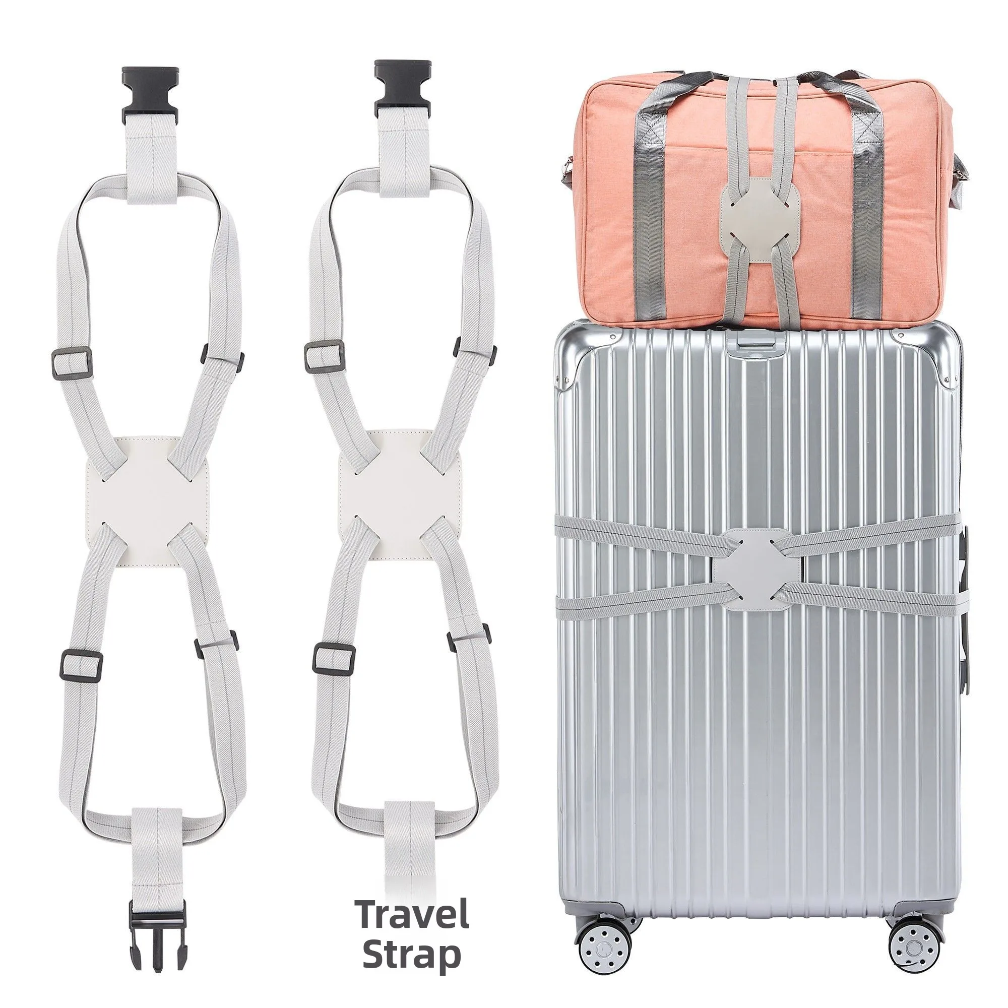 Adjustable Travel Luggage Strap Cross Safety Fixed Reinforced Elastic Buckle Bag Binding Band Durable Bag Accessories
