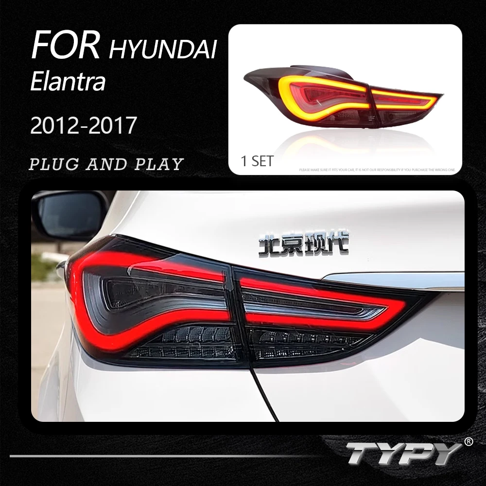 

TYPY Car Tail Lights For Hyundai Elantra 2012-2017 LED Car Tail Lamps Daytime Running Lights Dynamic Turn Signals