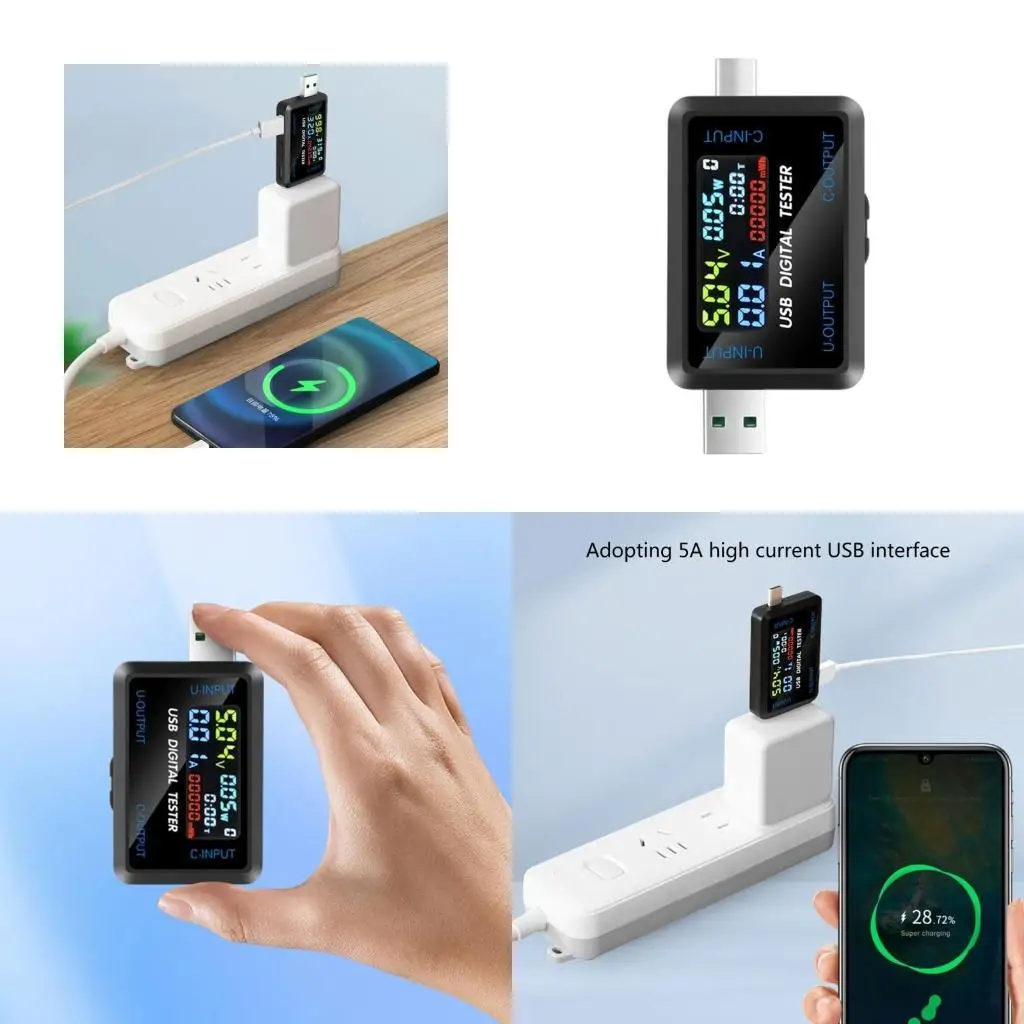 

Y1UD USB/USB C PowerTester напряжения измеритель USB C Multimeter 4.5-36V