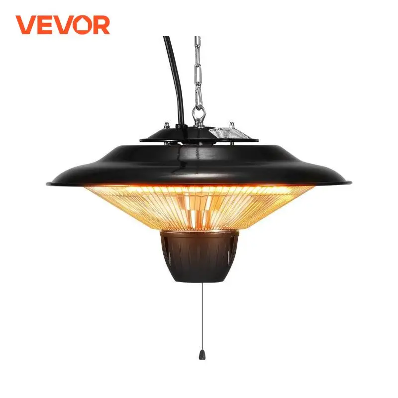 VEVOR Hanging Patio Heater  1500W  with 23.6 inch Pull Cord And 20 inch Adjustable Chain  for Porch Patio Dining Room Studio