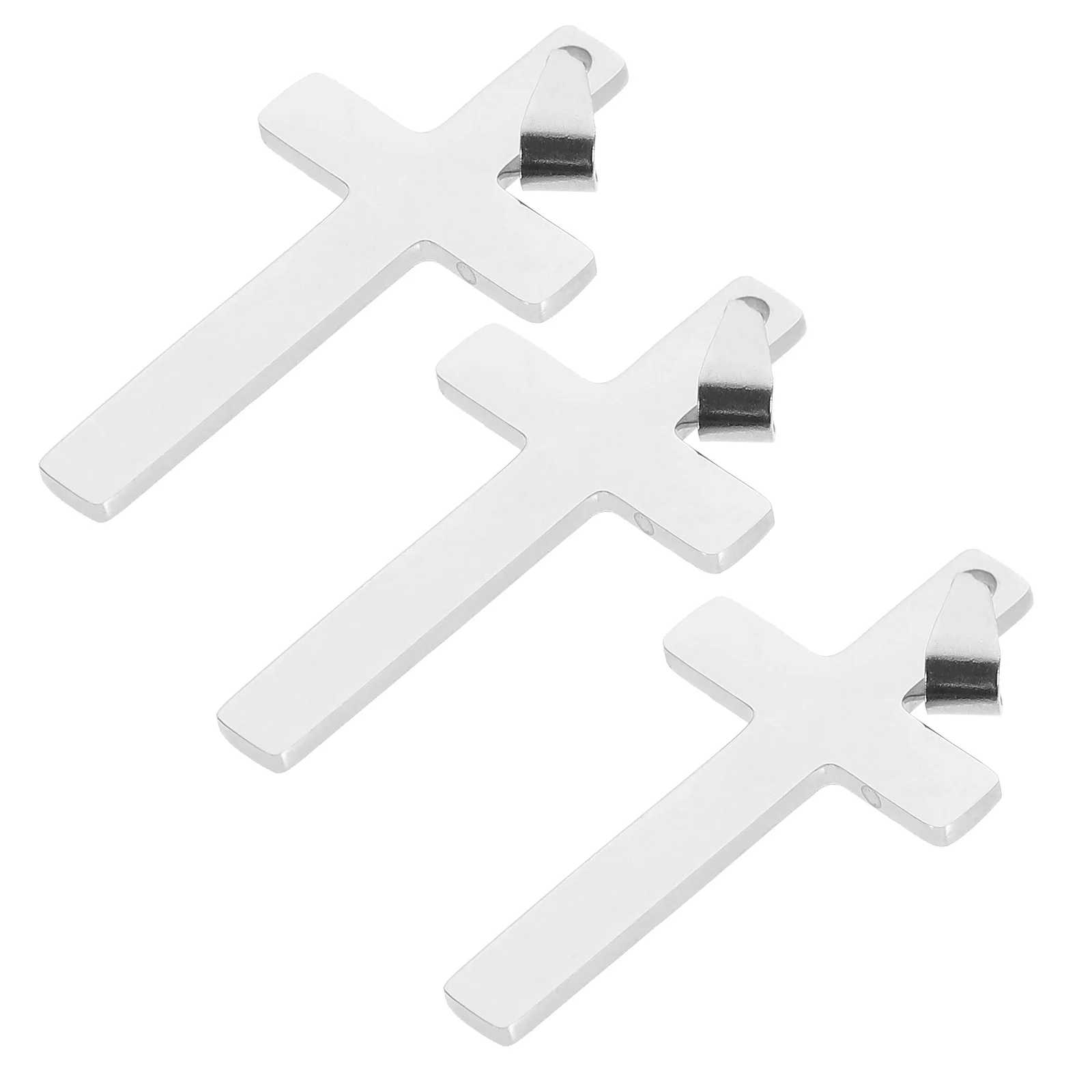 

3pcs Durable Cross Pendants Necklace Keychain Diy Jewelry Accessories For Bracelet Dangle Decorative Pendant Charm Simple