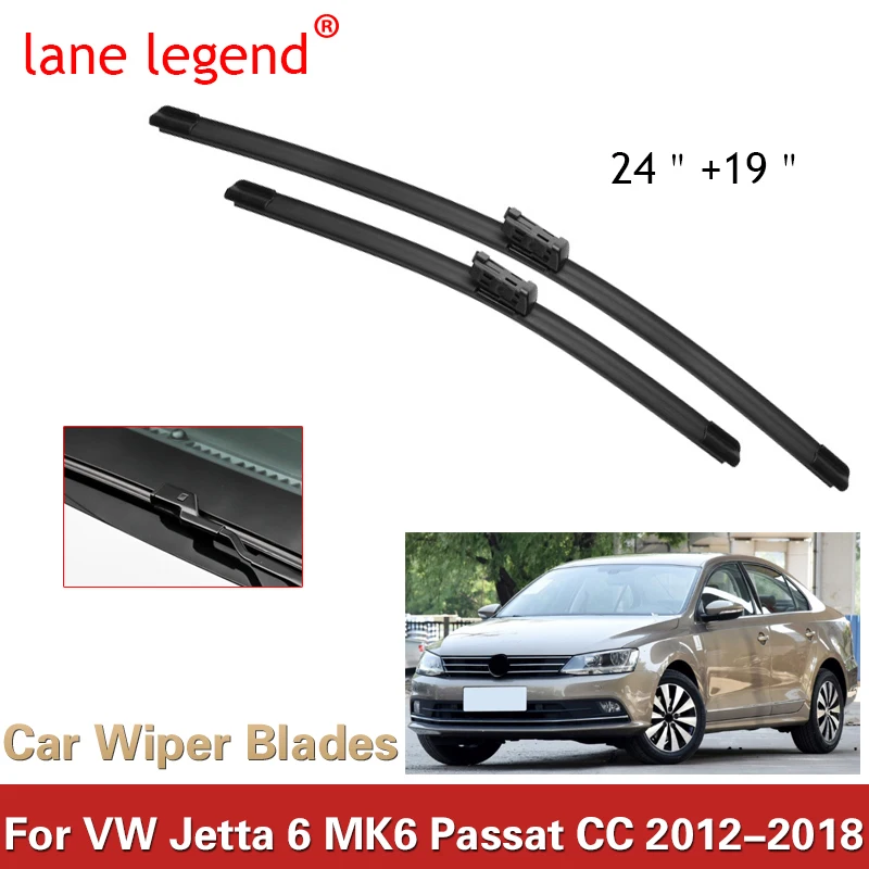 lane legend Wiper LHD Front Wiper Blades For VW Jetta 6 MK6 A6 Passat CC 2012 - 2018 Windshield Windscreen Front Window 24\