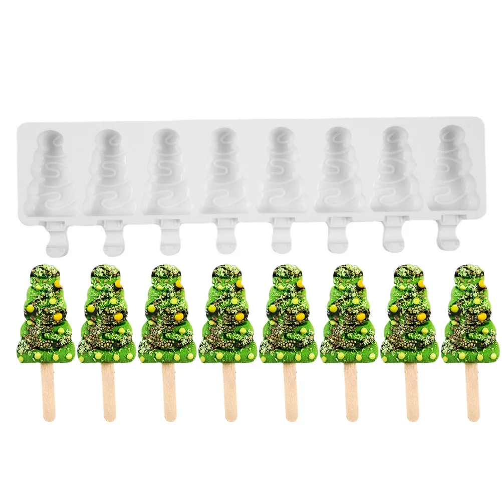 

Silicone Ice Cream Mold Christmas Tree Shape Diy Popsicle Making Tool Bpa Free Non Stick Ice Lolly Mould Kitchen Bar