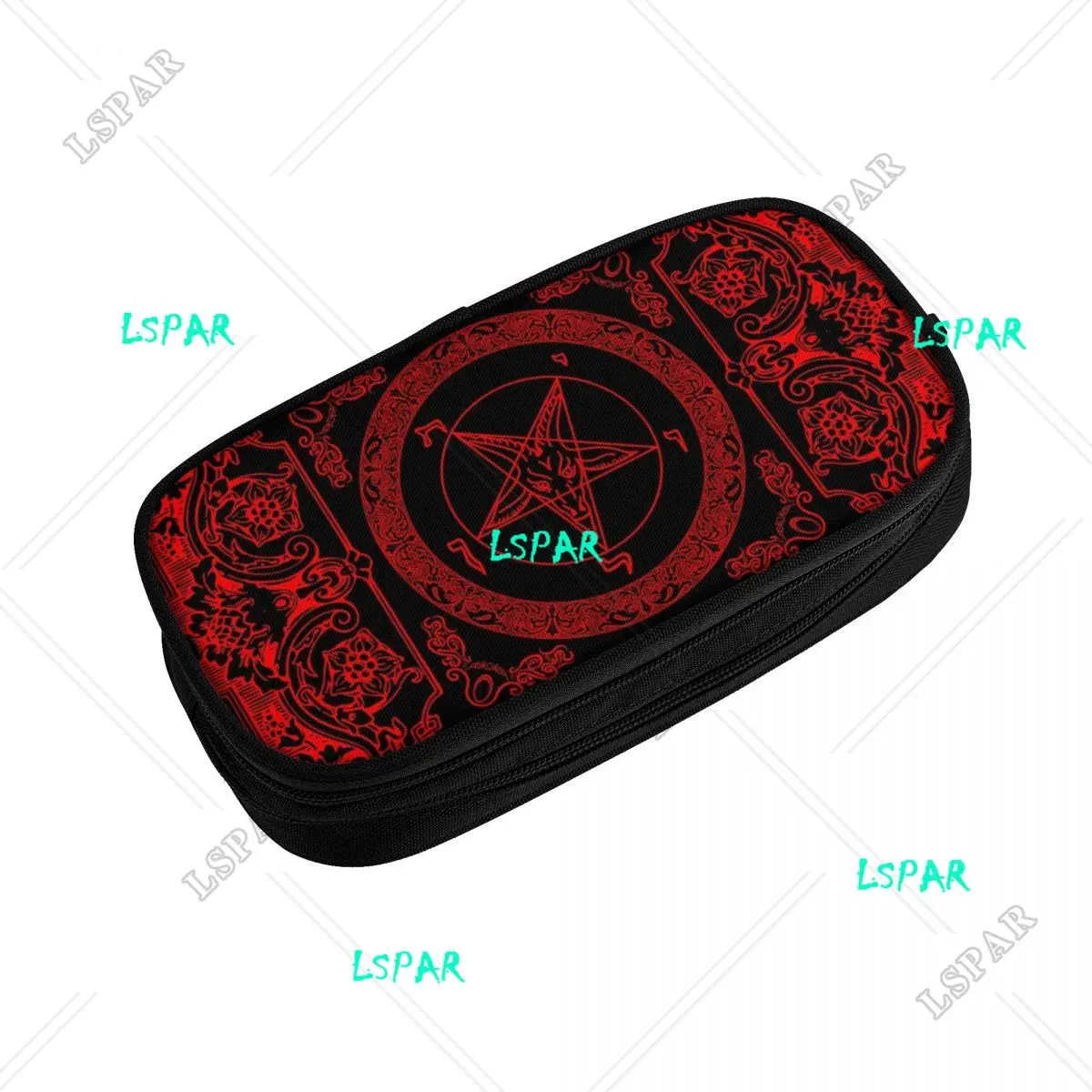 O Sabbale Goat Baphomet Lápis Case, Grande Capacidade, satânico oculto Pentagrama Bag, Material Escolar, Kawaii, Personalizado