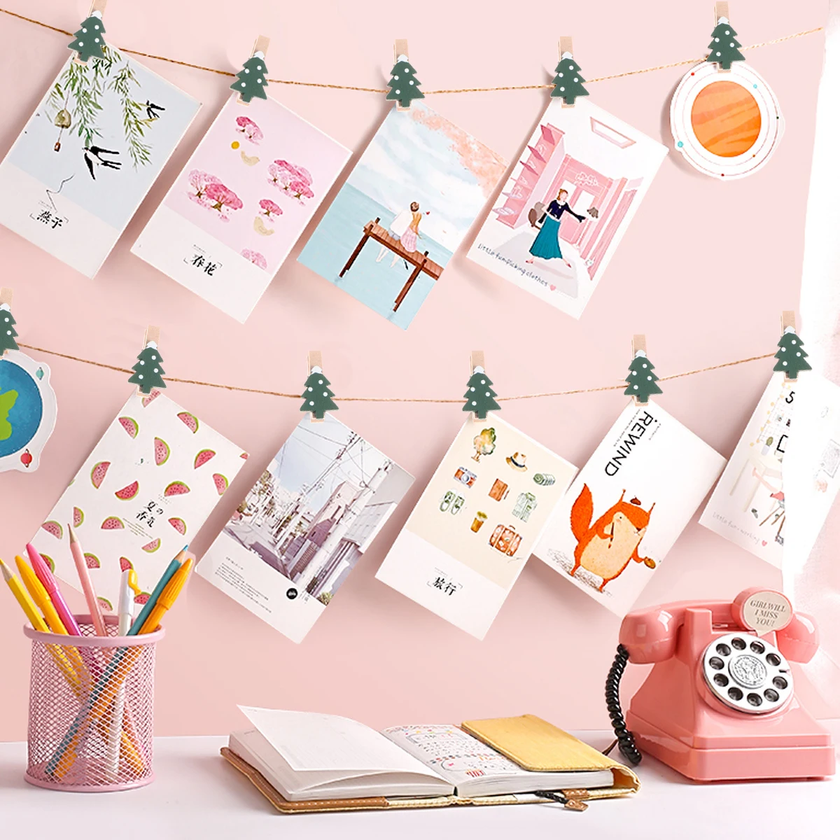 

25 Pcs christams tree hanging ornaments clips DIY Christmas Decoration craft clamps Cartoon Paster Clips Mini Photo Clips