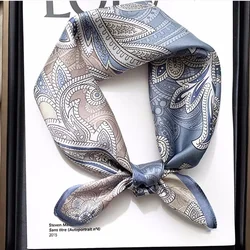 Women 70*70cm Square Silk Scarf/scarves Luxury Wrap 2025 Hair Tie Band Bag Warp Soft Neckerchief Hijab Headscarf Female Foulard
