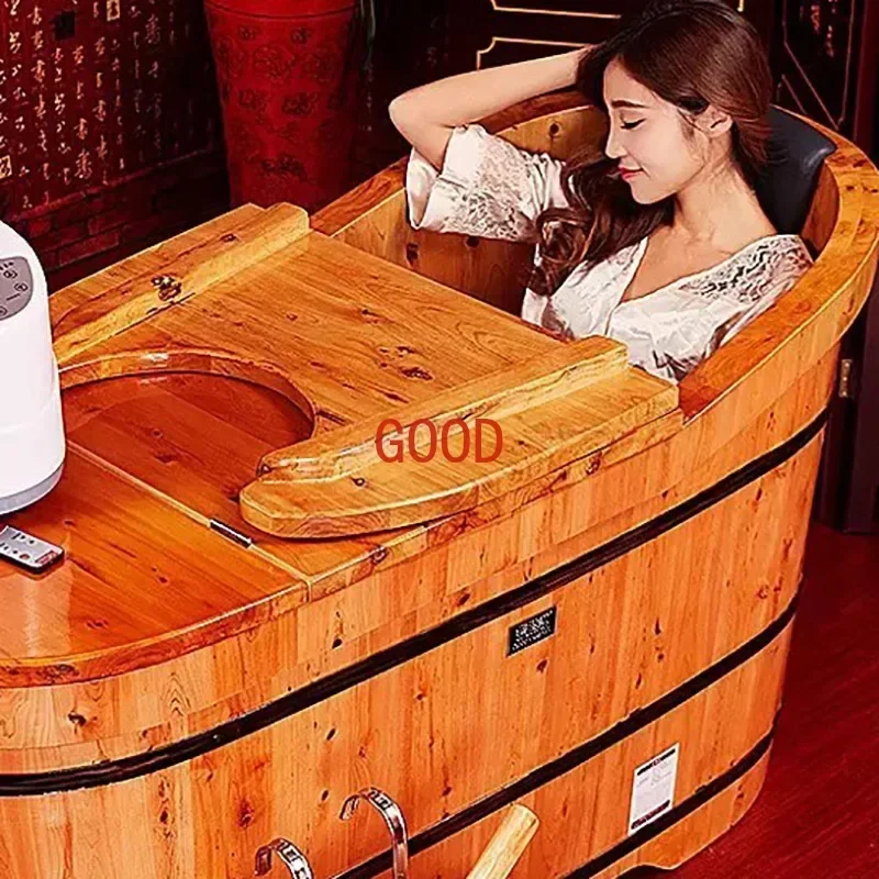 Major Household Bathtub Fumigation Personal Exquisite Convenient Wooden Bathtub Down Banheira Dobravel House Furniture CY50YT