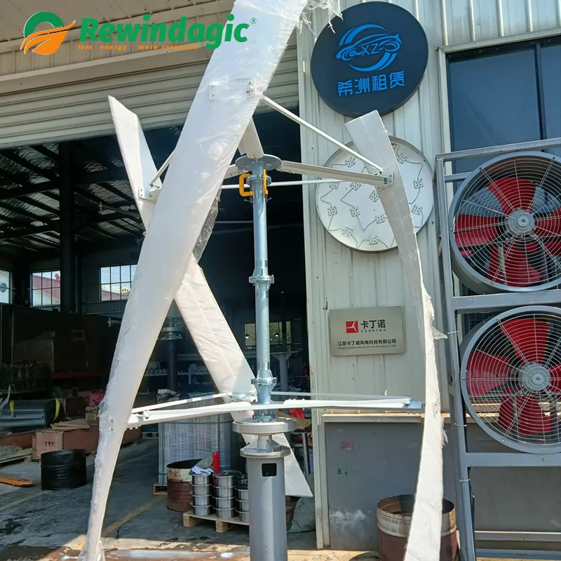 High-Power 30000W 50000W Low-Speed Vertical Axis Wind Turbine 48V 96V 120V 220V Off-grid 220V Output Grid Connection Free