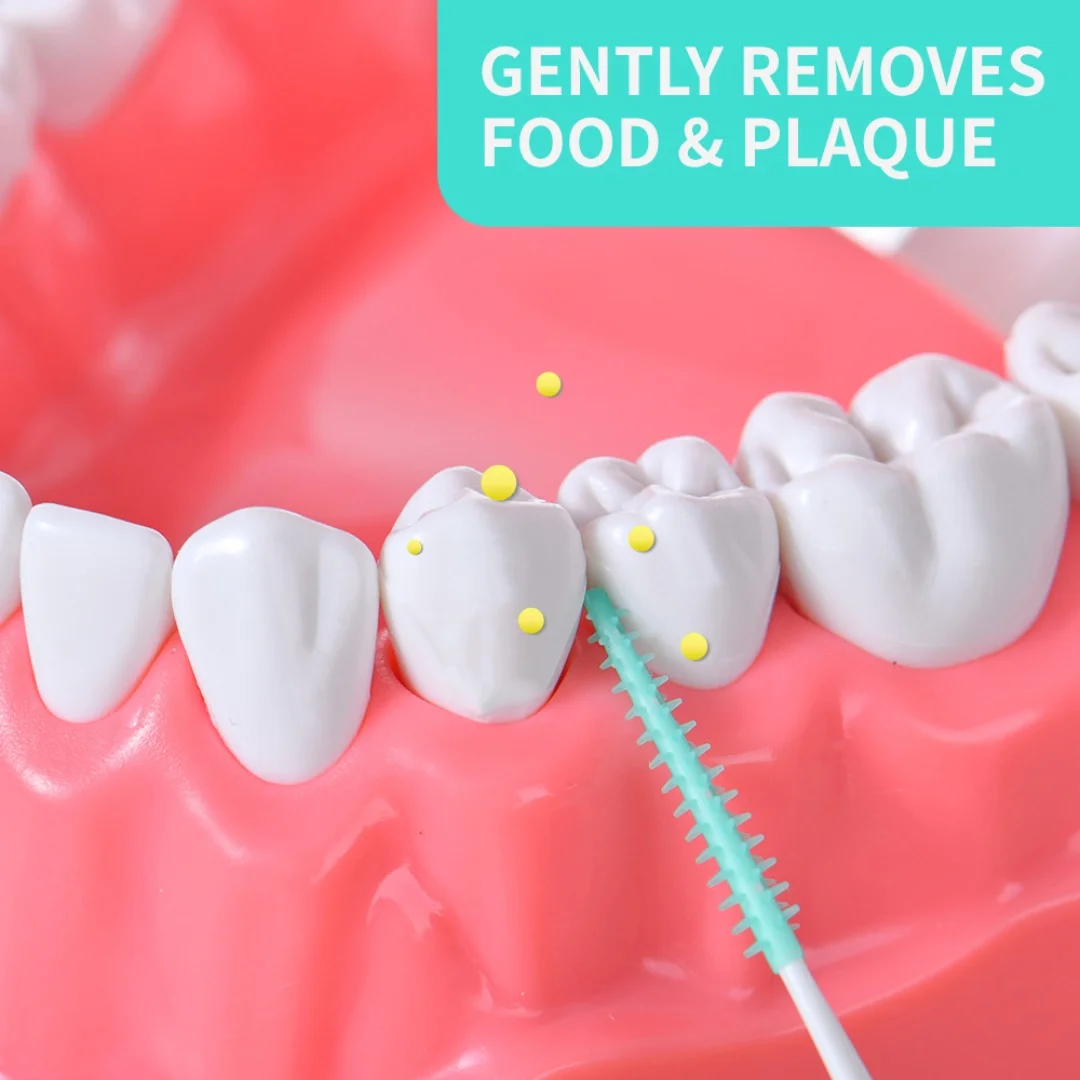 200pcs/box Interdental Brushes Toothpicks Brush Straight Type Silicon Dental Cleaners for Teeth Gaps Oral Hygiene Care Tools