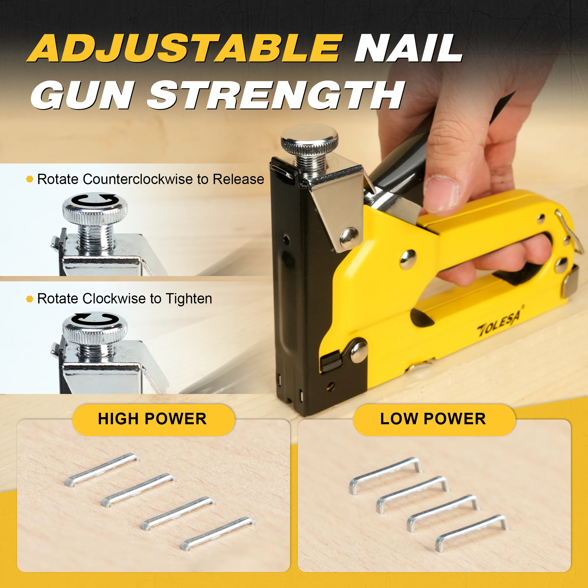 TOLESA الثقيلة التيلة مجموعة أدوات المسدس 4 في 1 المفروشات دليل دباسة بندقية مع 2000 ستابلز للخشب النجارة الحرف الجدار DIY بها بنفسك