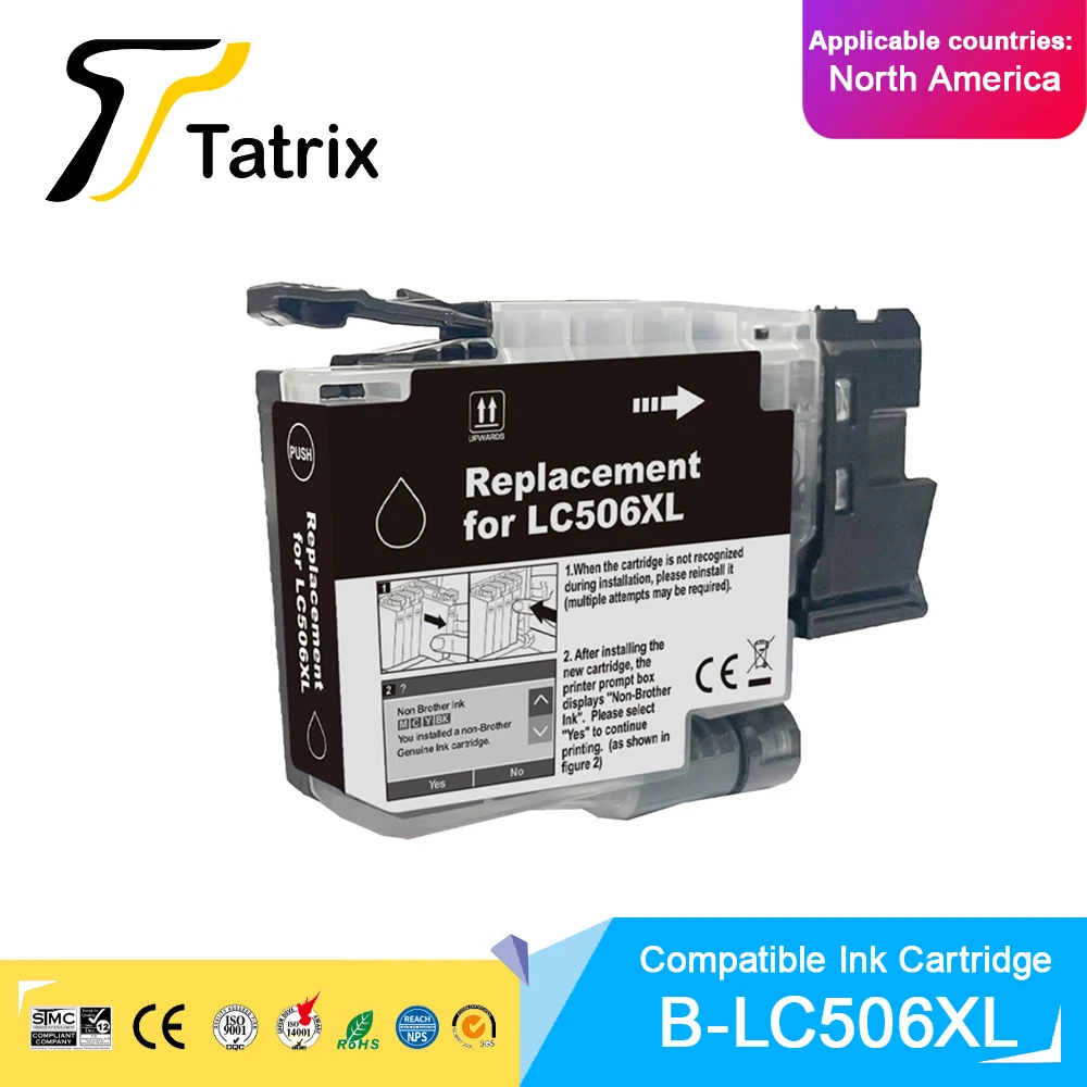 Tatrix High Capacity LC506XL LC-506XL Compatible Ink Cartridge For Brother MFC-J4355DW/MFC-J4555DW/MFC-J4557DW/MFC-J6560 Printer
