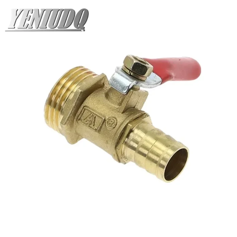 Brass Barbed ball valve 4-12 Hose Barb 1/8'' 1/2'' 1/4'' Male Thread Connector Joint Copper Pipe Fitting Coupler Adapter