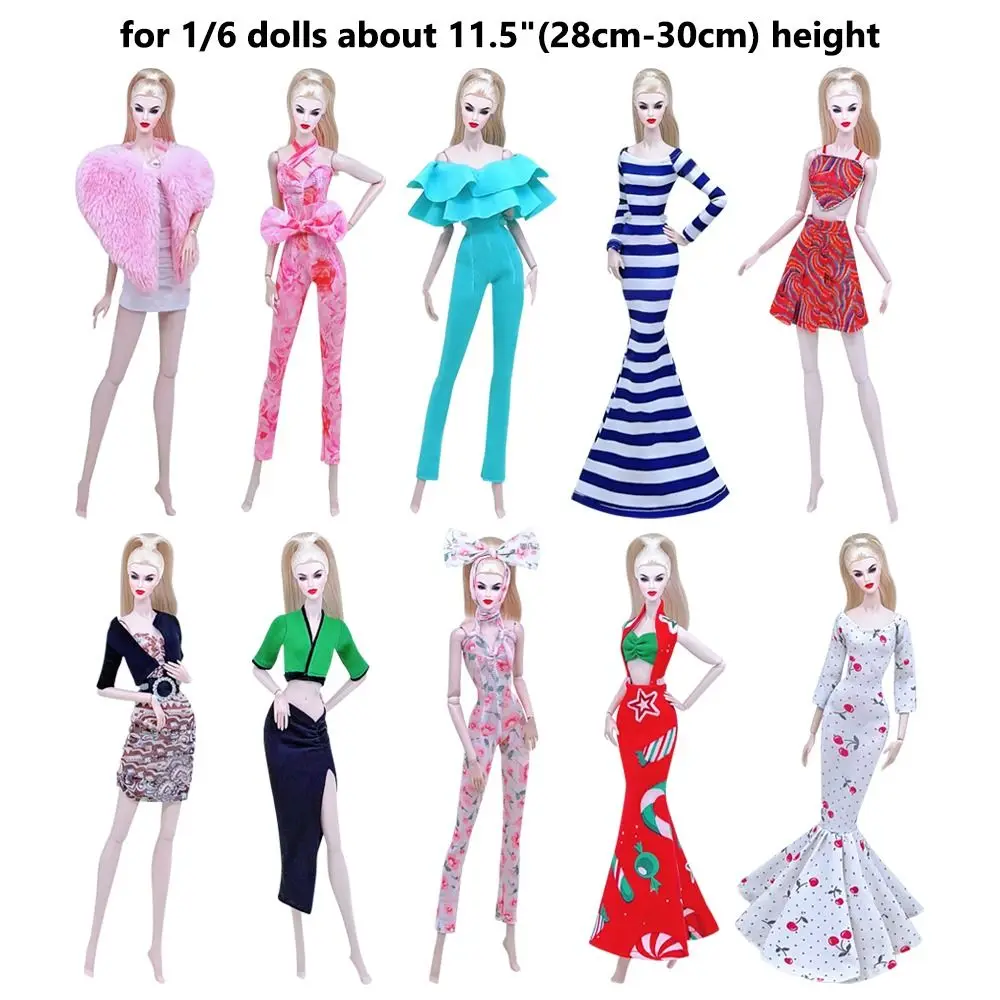 Fashion Doll Elegant Dresses Casual Wears DIY Accessories Princess Tops Skirt Kids Toys Mini for 1/6 BJD 30cm Dolls