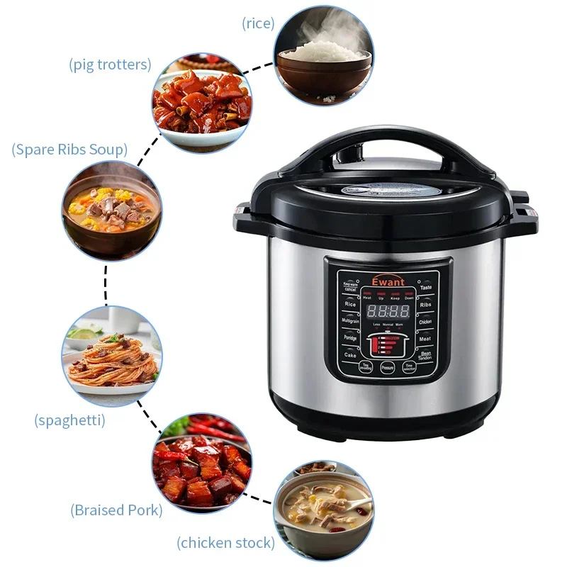 kitchen Electric Pressure Cooker 12L Multi Cooker Electric Pressure Household Stainless Steel Crock Pot Electric Pressure Cooker