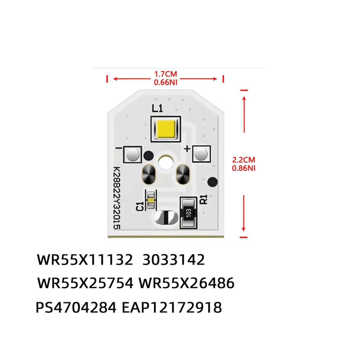 Wr55x11132 wr55x25754 LED-Licht für Kühlschrank ersetzen wr55x30602 ps4704284 eap12172918 ap6261806 5St