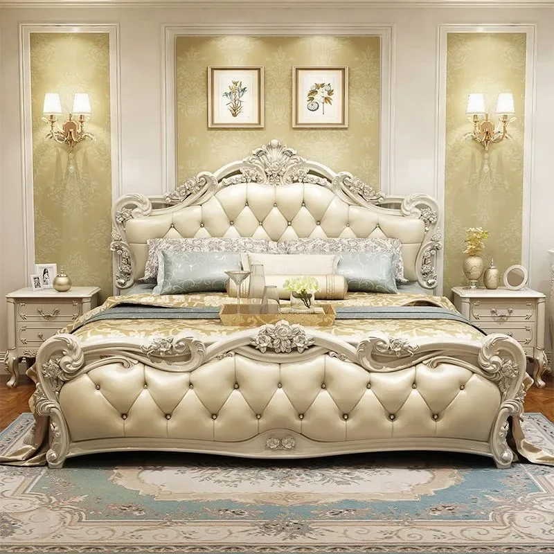 Luxury European Bed Modern Multifonction Bedroom Princess Bed Unique Storage Wood Cama De Lujo Para Dormitorio Home Furniture