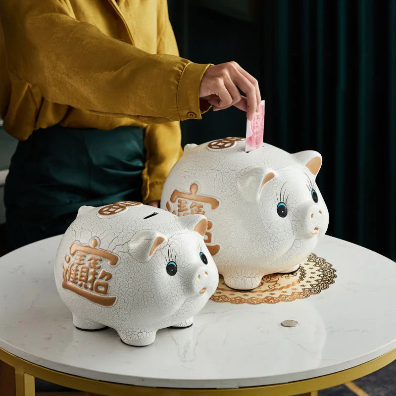 

Creative Pig Piggy Bank Storage Hidden Safe Ceramic Ornament Secret Coin Money Box Papper Money Gift Tirelire Home Decoration