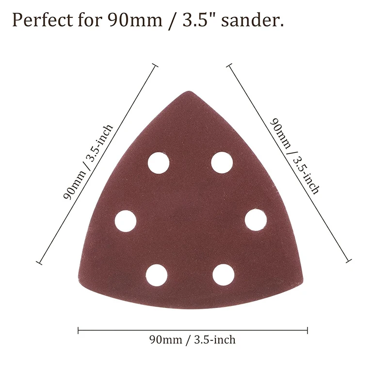 10/20/50 PCS Triangular Sanding Disc 90*90mm 6 Hole Sander Hook & Loop Sandpaper Abrasive Tools For Sanding 40-2000 Grit