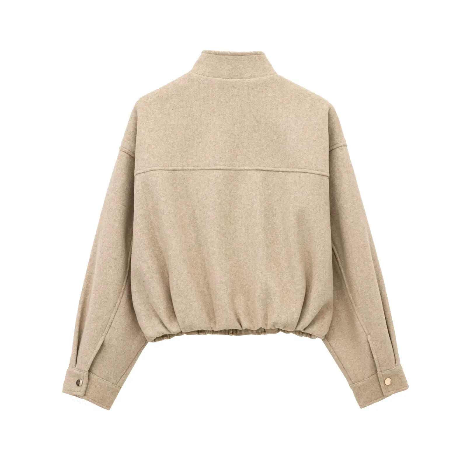 JNLEAOG Soft Pilot Jacket Women's Fashion Design New Style 3046026 Short Outerwear Polyester Long Sleeve High Collar Zipper