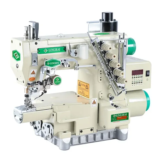 LINGRAI 720-CB356/EST/UT Direct Drive Industrial Interlock Sewing Machine Automatic Trimmer Manual Feed Clothing Application