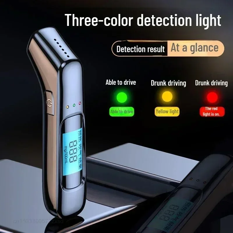 

Breath Alcohol Tester Portable Non-Contact LED Screen Display Alcoholmeter Accuracy Rechargeable Breathalyzer Diagnostic Tool