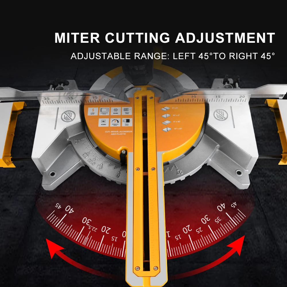 LUXTER 8 Inch 210mm  Miter Saw  Compound Sliding  Single Bevel With Laser For Woodworking And Aluminium Cutting