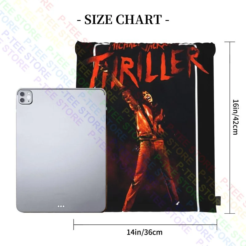 Michael Jackson Thriller Drawstring Bags Gym Bag Cute Softback Shopping Bag Bags For Travel