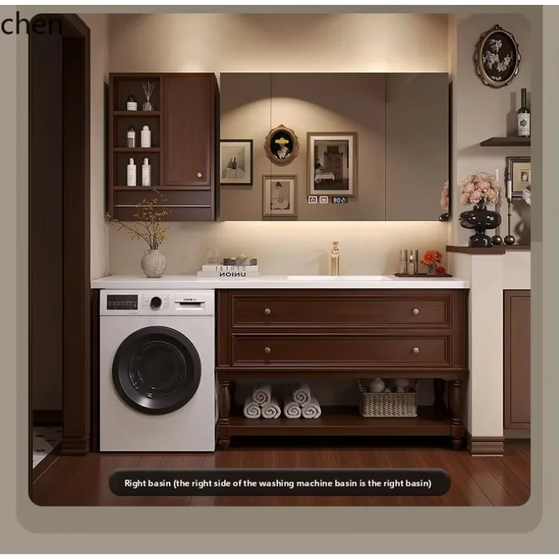 HYS washing machine integrated bathroom cabinet combined bathroom floor-to-ceiling washbasin cabinet