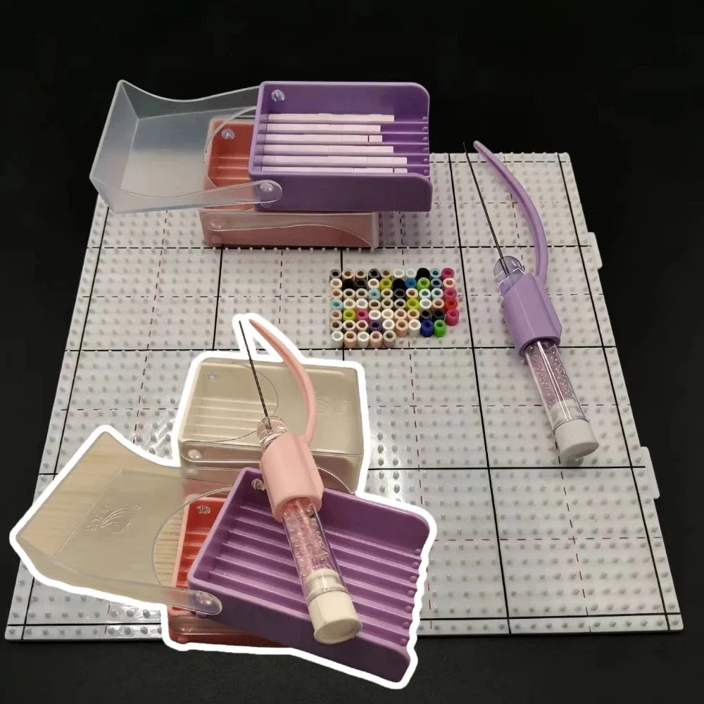5mm Fuse Bead Needle Tweezer Tray Kits DIY Bead Storage Fuse Beads Picking Tray Kit with Tray Efficient Sorting
