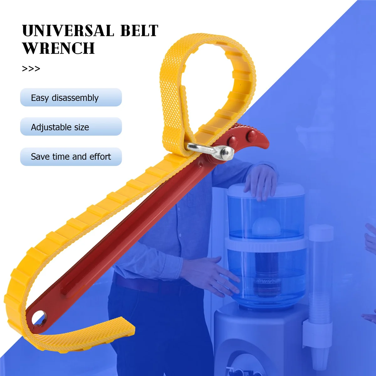 Universal Filter Bottle Wrench for Water Purifier Non-Slip Belt Universal Wrench Remove 10 Inch 20 Inch Filter Bottle