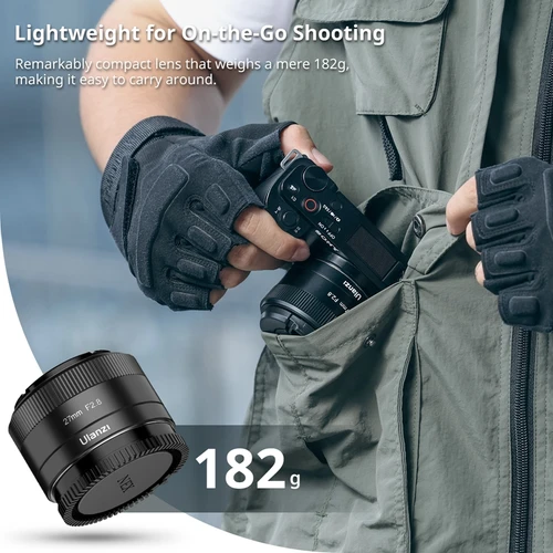 Imagen 2 del producto Ulanzi-lente de enfoque fijo para cámara, gran apertura, reconocimiento de ojos, captura rápida, para Sony ZV-E1, A-1, A6000, A5000, A7RM4, A7C, NEX5T, F2.8