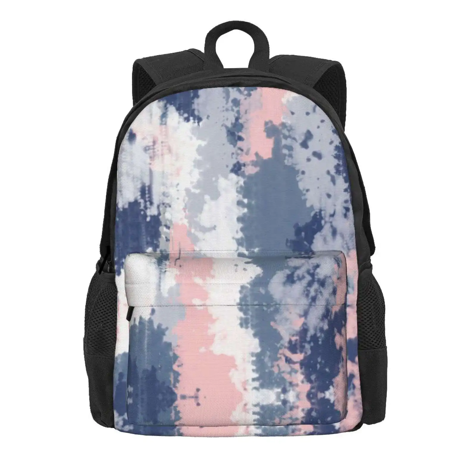 Abstract Art Print Hot Sale Schoolbag Backpack Fashion Bags Abstract Blue Navy White Grey Pink Blush Brushstroke